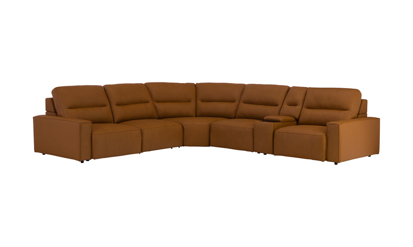 Slide 6-Piece Leather Sectional